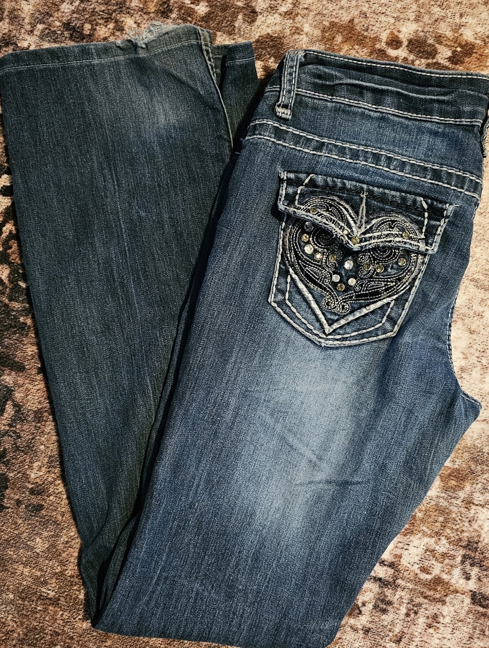 Embellished Dark Blue Women's Jeans